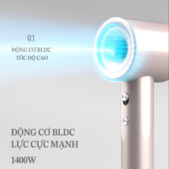 UM_8001HDC_PINK-Máy sấy tóc hoạt động bằng điện (màu hồng)