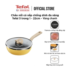 Chảo nồi có nắp đa năng 3 trong 1 - 22cm, vanilla (vàng nhạt)