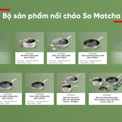 Bộ 5 món nồi chảo Tefal So matcha 20cm, chảo sâu 28cm, nồi 24, xẻng, muôi | B/H Chính Hãng 2 năm