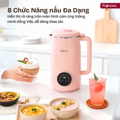 Máy làm sữa hạt 8 chức năng dung tích 1.5 Lít FUJIHOME SM826, máy xay sinh tố, nấu cháo, đun sôi
