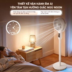 Quạt đứng AI lưu thông không khí AQUA ED1823T(W) - điều khiển giọng nói, hẹn giờ 12 tiếng - Bảo hành chính hãng