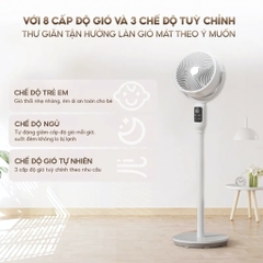 Quạt đứng AI lưu thông không khí AQUA ED1823T(W) - điều khiển giọng nói, hẹn giờ 12 tiếng - Bảo hành chính hãng