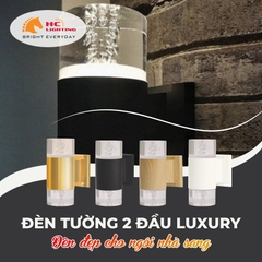 Đèn tường 2 đầu, hoa văn bọt nước vỏ vân gỗ