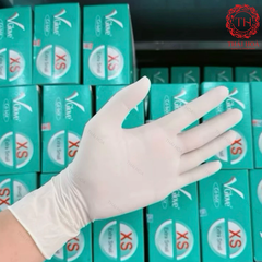 GĂNG TAY CAO SU Y TẾ V-GLOVE TRẮNG CHÍNH HÃNG – AN TOÀN, CHỐNG KHUẨN