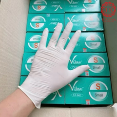 GĂNG TAY CAO SU Y TẾ V-GLOVE TRẮNG CHÍNH HÃNG – AN TOÀN, CHỐNG KHUẨN