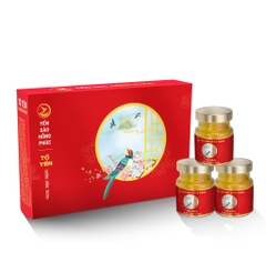 Yến sào Hồng Phúc - Tổ yến chưng đông trùng chiết xuất Hộp quà tặng 6 hũ