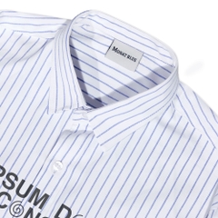 MONAT BLUE Áo sơ mi Graphic Lorem chất Oxford kẻ sọc unisex