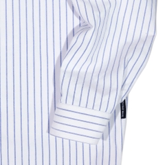 MONAT BLUE Áo sơ mi Graphic Lorem chất Oxford kẻ sọc unisex