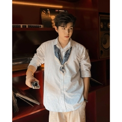 Áo sơ mi Oxford kẻ sọc tay dài