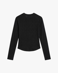 Áo Lace Longsleeves Top - Black