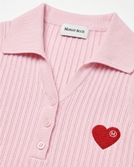 Áo thun Heart-Embroidered Polo Tanktop
