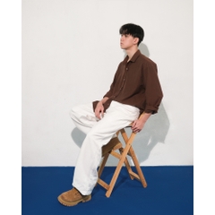 Quần Kaki Heavy ống suông rộng White Pants