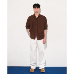 Quần Kaki Heavy ống suông rộng White Pants