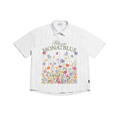Áo Sơ mi Boxy Flower Bloom Graphic chất Oxford