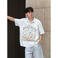Áo Sơ mi Boxy Flower Bloom Graphic chất Oxford