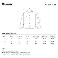MONAT BLUE Áo sơ mi Graphic Lorem chất Oxford kẻ sọc unisex