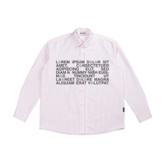 MONAT BLUE Áo sơ mi Graphic Lorem chất Oxford kẻ sọc unisex