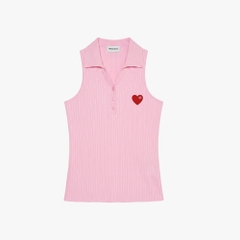 Áo thun Heart-Embroidered Polo Tanktop