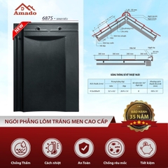 Ngói phẳng lõm AMADO - 6875 -màu Xanh rêu