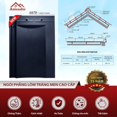 Ngói phẳng lõm AMADO - 6878 - màu Xanh Coban
