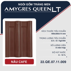 Ngói sóng tráng men Á MỸ QUEEN LT (2 lỗ vít) - 009 - NÂU CAFE