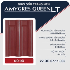 Ngói sóng tráng men Á MỸ QUEEN LT (2 lỗ vít) - 005 - ĐỎ ĐÔ