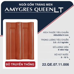 Ngói sóng tráng men Á MỸ QUEEN LT (2 lỗ vít) - 006 - ĐỎ TRUYỀN THỐNG