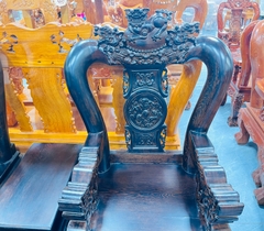 Bộ salon tam nghê vờn cầu gỗ mun 6 món tay 12