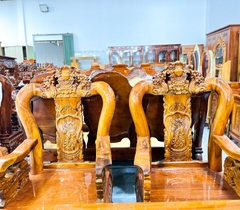Bộ bàn ghế rồng bát tiên gỗ tràm 4 món tay 10 giá rẻ