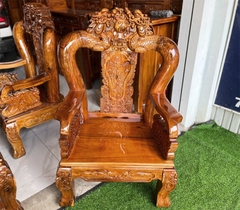 Bộ salon rồng bát tiên tay 12 gỗ tràm 6 món TN06