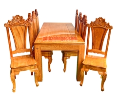 Bộ bàn ăn gỗ bên 8 ghế cao cấp BA09 kiểu dáng đẹp