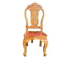 Bộ bàn ăn lá tây 8 ghế sang trọng từ gỗ tràm