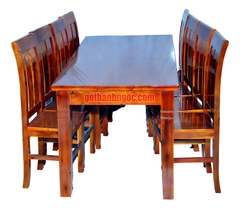 Bộ bàn ăn 8 ghế gỗ tràm BA15 thiết kế đơn giản