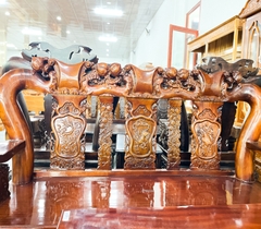 Bộ bàn ghế đào giá rẻ gỗ tràm 6 món cột tay 14