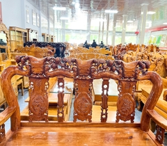Bộ bàn ghế đào tiên gỗ cẩm lai 6 món tay 12