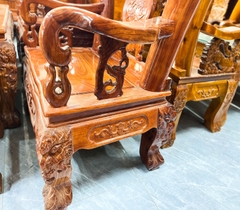 Bộ bàn ghế đào tiên gỗ cẩm lai 6 món tay 12