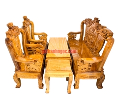 Bộ bàn ghê salon nghê gỗ bên giá rẻ 6 món tay 10