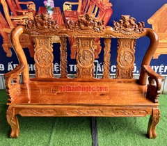 Bộ salon tam nghê vờn cầu tay 10 gỗ tràm 6 món TN08