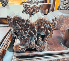 Bộ salon tam nghê vờn cầu gỗ mun 6 món tay 12