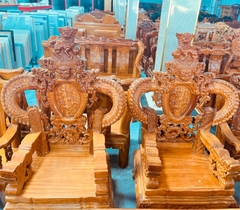 Bộ bàn ghế nghê đỉnh tay khuỳnh 12 gỗ bên