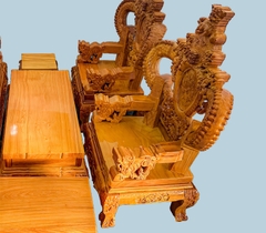 Bộ bàn ghế nghê đỉnh tay khuỳnh 12 gỗ bên