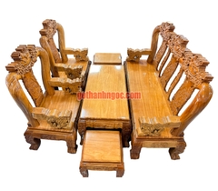 Bộ bàn ghế salon lân vờn cầu gỗ bên 6 món tay 12
