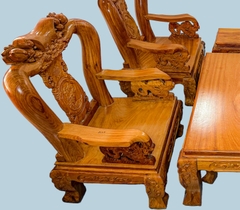 Bộ salon truyện đào tay 12 gỗ bên 6 món