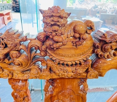 Salon nghê tựa tứ linh 6 món tay 14 gỗ hương đá