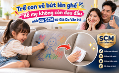 Trẻ con vẽ bút lên ghế - Bố mẹ không còn đau đầu nhờ da SCM từ Giả Da Vân Hà