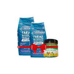 COMBO: 3 gói bột nguyên cám hữu cơ 1kg + 1 bơ hạt dinh dưỡng 210g