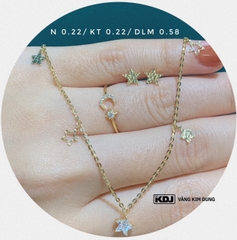 Dây chuyền dáng mảnh thả charm hoạ tiết ngôi sao tươi mới