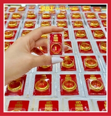 Nhẫn 1 chỉ tròn trơn ép vỉ Kim Ngân Phúc bản vị