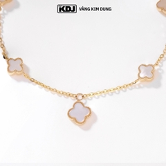 Lắc tay cỏ 4 lá đá trắng charm rơi