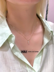 Dây chuyền vàng 10K mặt đính đá